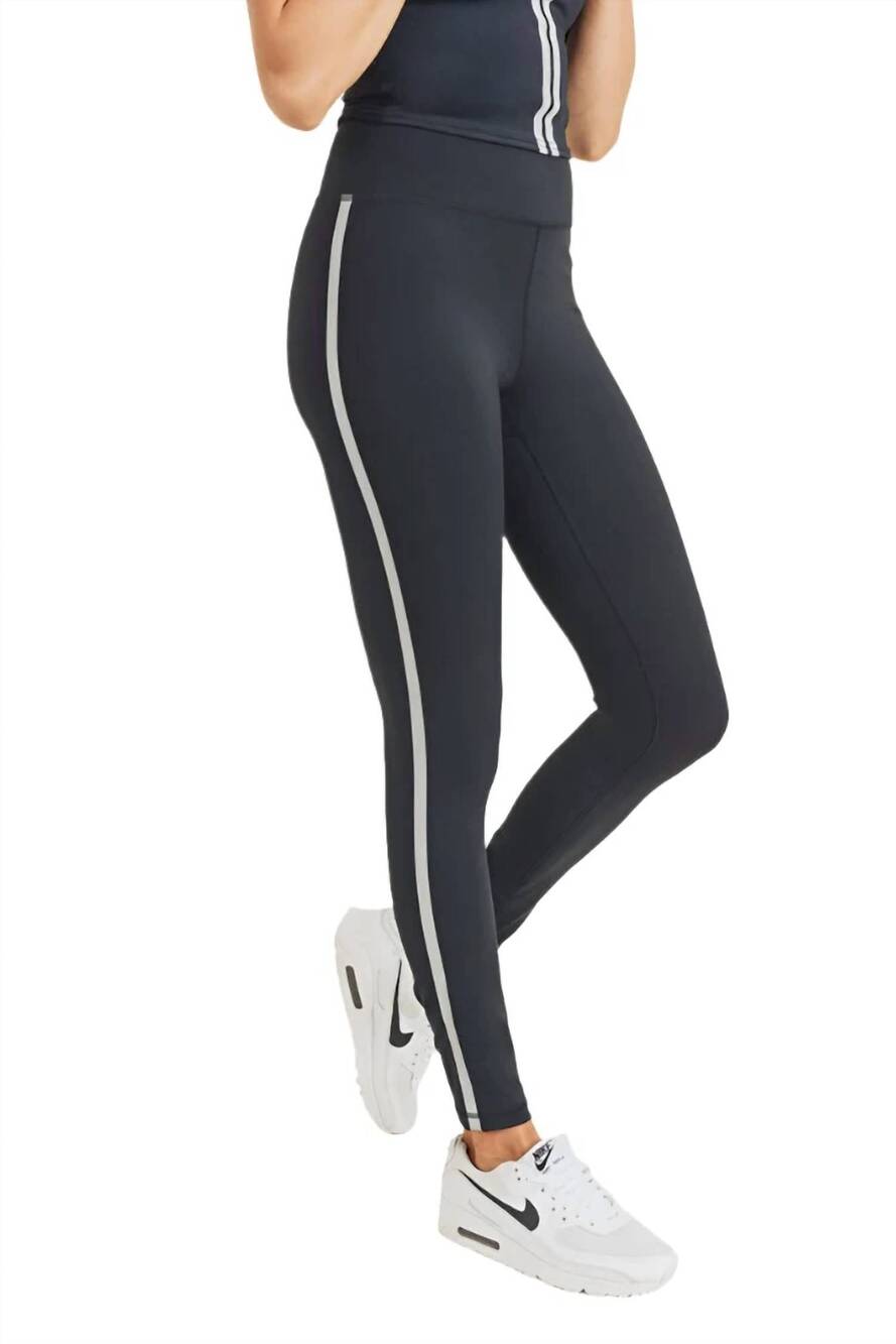 NEW MONO B women's reflective leggings in black